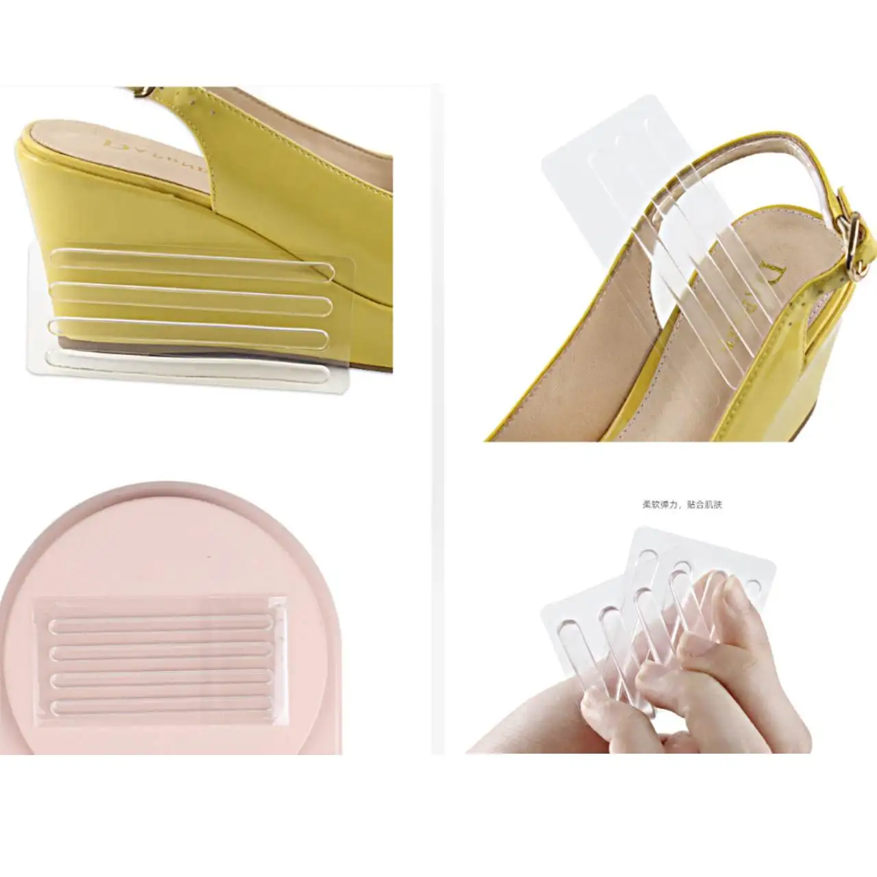 Clear Silicone High Heel Cushion Inserts Pad Heel Grips Anti Slip Sandals Strap Strips Foot Support Gel Shoe Sticker Feet Care