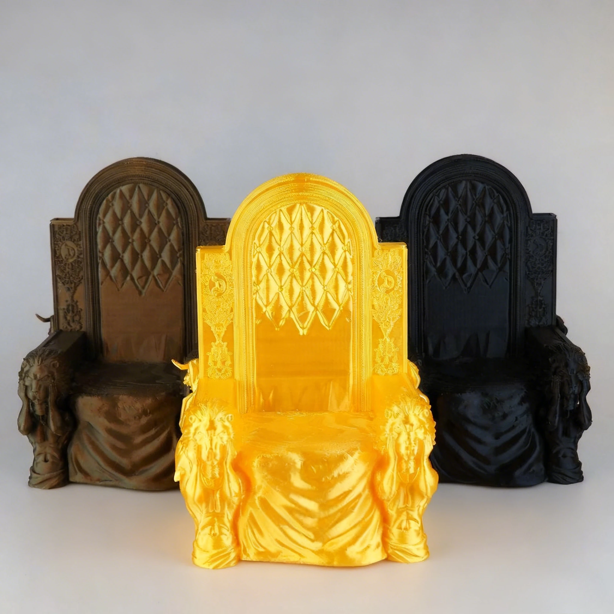 [มีหลายขนาด] รูปปั้นบัลลังก์พิมพ์ 3 มิติ สไตล์เรโทรสุดหรู - ของตกแต่งฟิกเกอร์แอคชั่นสุดพิเศษ งานประติมากรรมพลาสติกศิลปะ ของเล่นตกแต่ง