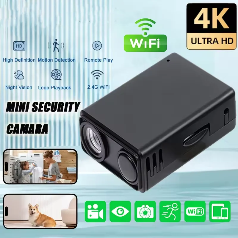 Мини-камера 1080P HD Wi-Fi, удаленный монитор, камера для домашних животных, встроенный аккумулятор, ночное видение, защита умного дома