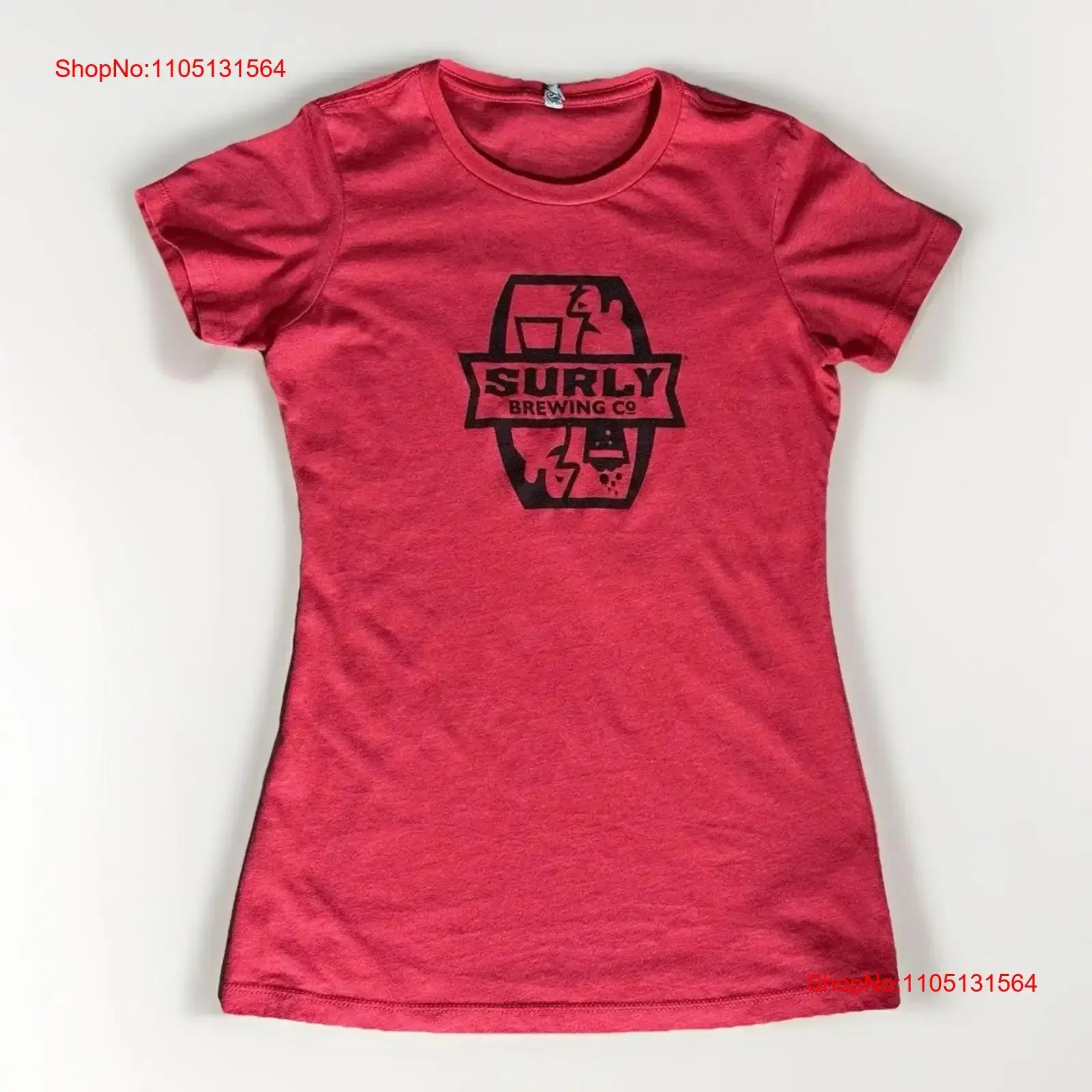 Surly Brewing Co T Shirt S Women Red Slim Fit Beer Brewery Minneapolis Minnesota vintage Washed Casual Stretched fashion