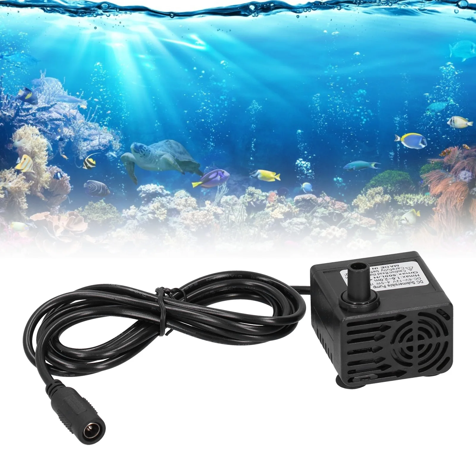 Water Pump Brushless Low Noise Submersible Pump Circulation Device 1.2 Meter Lift 500L/H 12V 5W