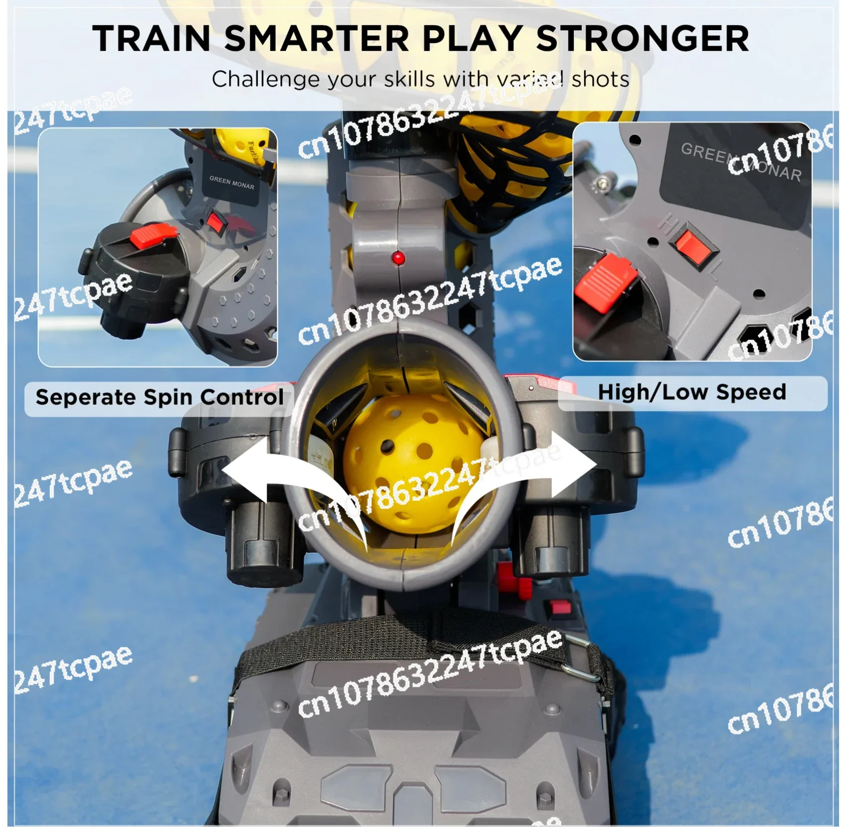 Baseball Serves Auto Swing for Forehand Backhand TrainingPickleball Automatic Launcher Adjustable Speed Spin Angles Dinks Chops