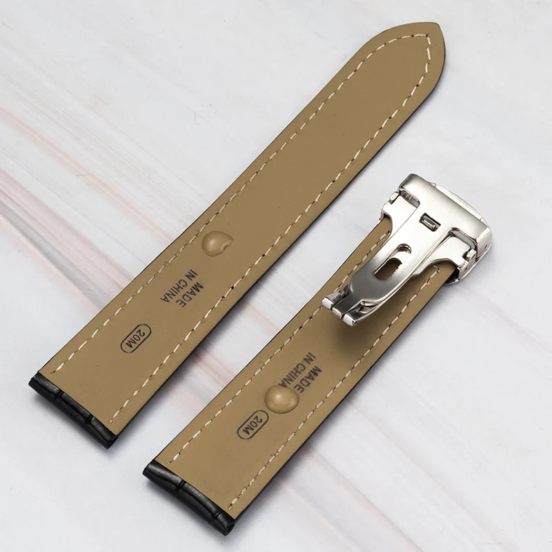 Bamboo grain cowhide strap for men and women to replace Cartier Tank tank SOLO London leather bracelet accessories