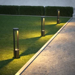 Waterproof Outdoor 85-265V/12V 15W Lawn Lamps for Courtyard Villa Pathway Floor Decorate Landscape Lighting LED Bollard Lamps