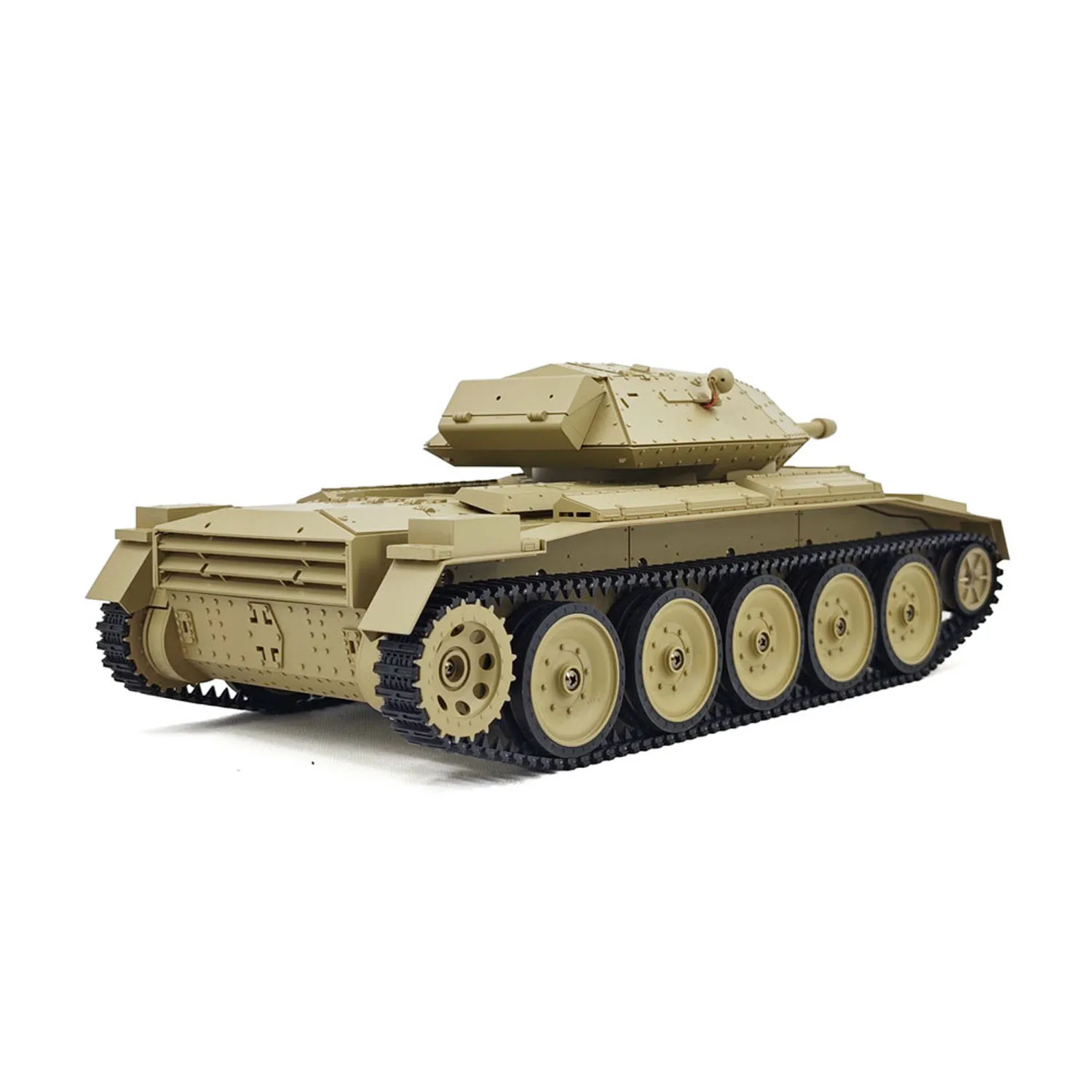 1/16 RC tanque de batalla CoolBank Crusader MK III 2,4G Control remoto RTR tanque militar modelo 360 ° Lámparas giratorias de sonido de humo de torreta