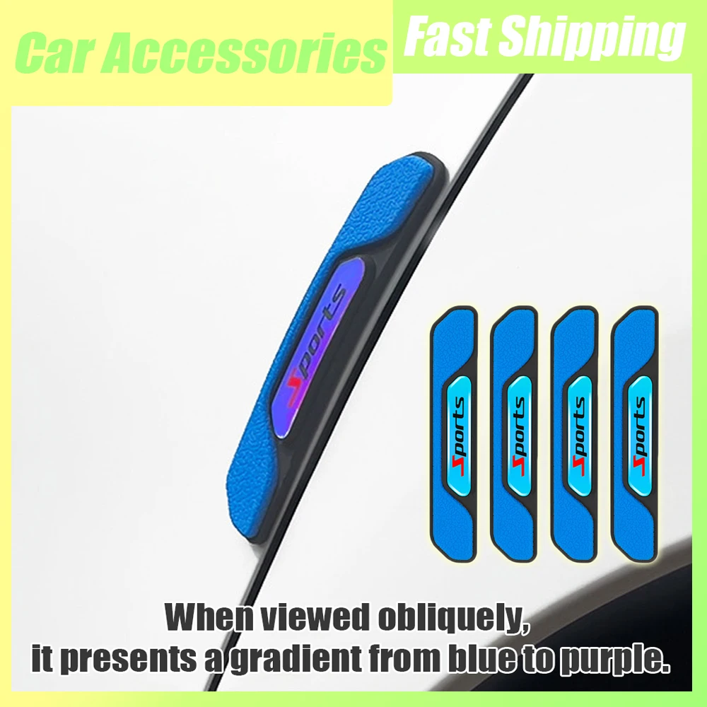 

4x Car Door Edge Decorative Protection Strip Car Bumper Sports Styling Anti-collision Strip Car Door Reflective Warning Sticker