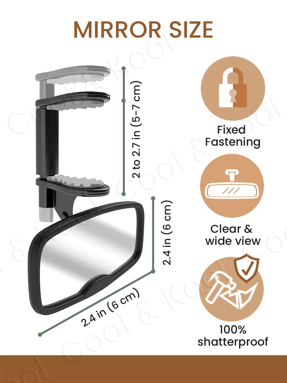 Certified Shatterproof Baby Car Mirror, Easy-Clip Forward Facing Design for Newborn to Toddler Safety