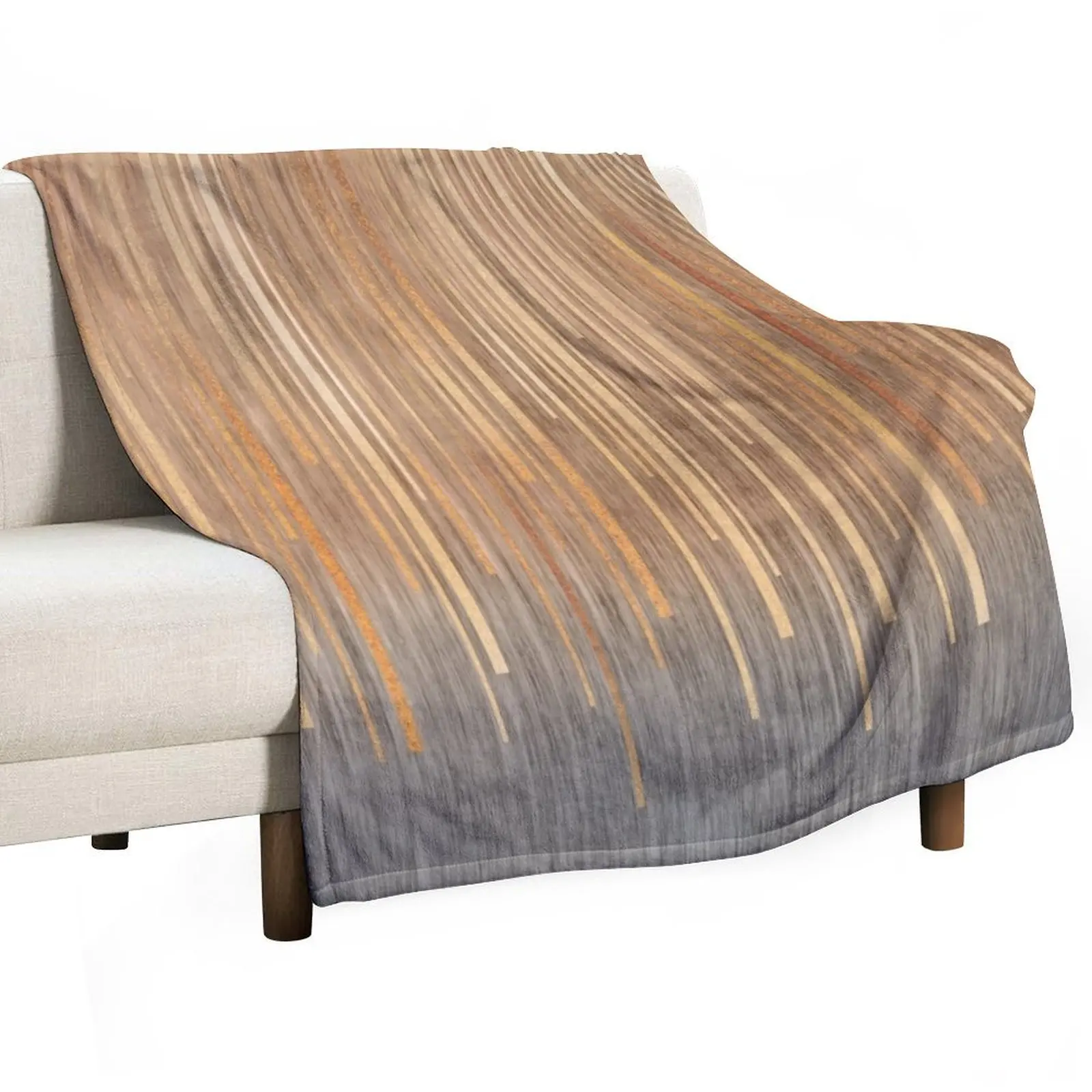 

Gold Stripes on Gold and Grey Throw Blanket Giant Sofa Warm Large Blankets