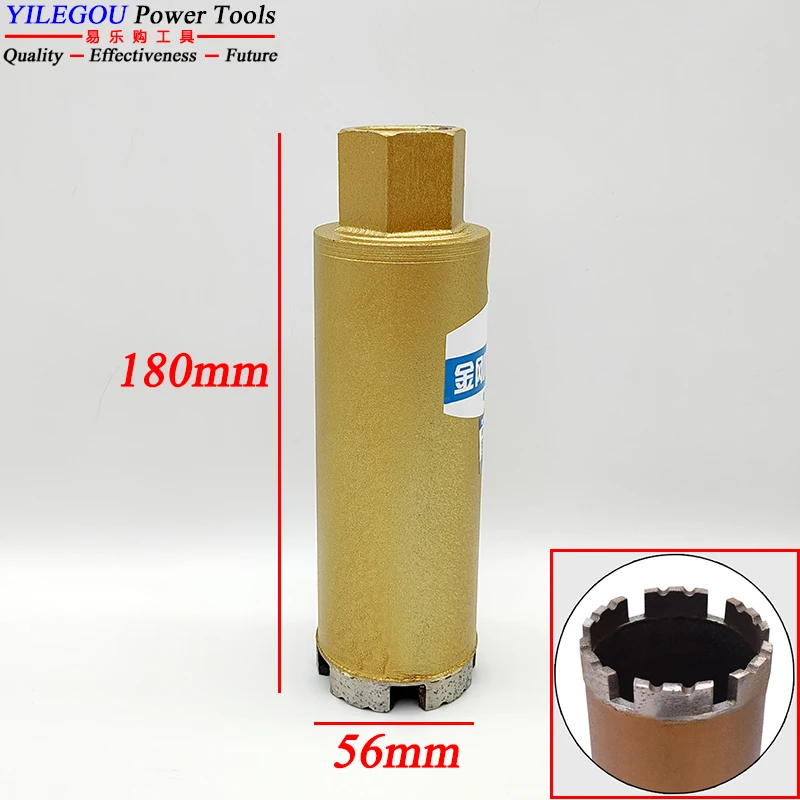 56x180mm Wet Diamond Drill Bit Diameter 56mm Length 180mm 56*180 Diamond Core Bit With Water Use For Concrete Wall Drilling Hole