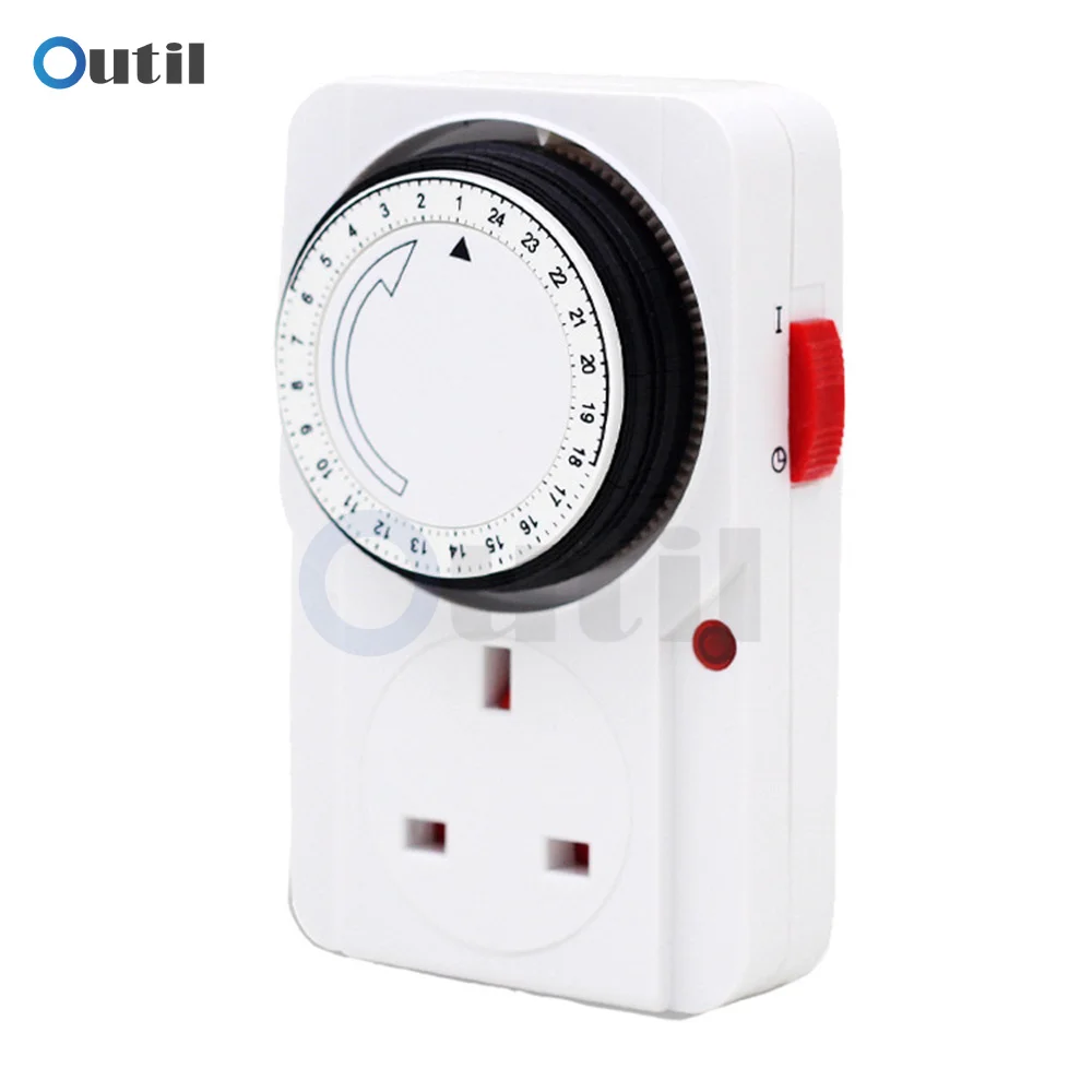 24 Hour Cyclic Timer Switch Kitchen Timer Universal Timing Socket Mechanical Timer 230VAC 3500W 16A UK EU US Plug Outlet Loop