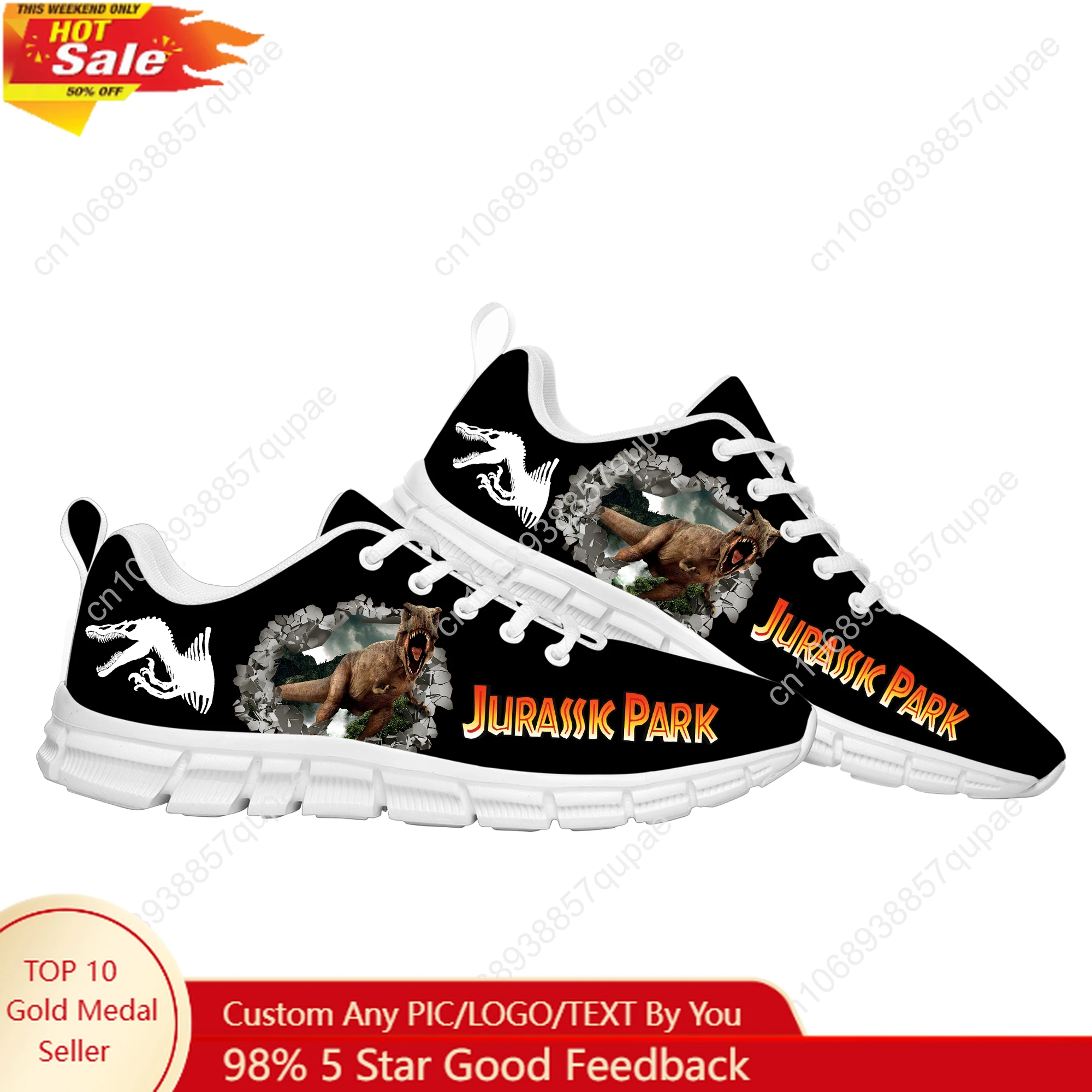 

Jurassic Park Dinosaur Sports Shoes Mens Womens Teenager Sneakers Lightweight Fashion Casual Hiking Sneaker Custom Built Shoes