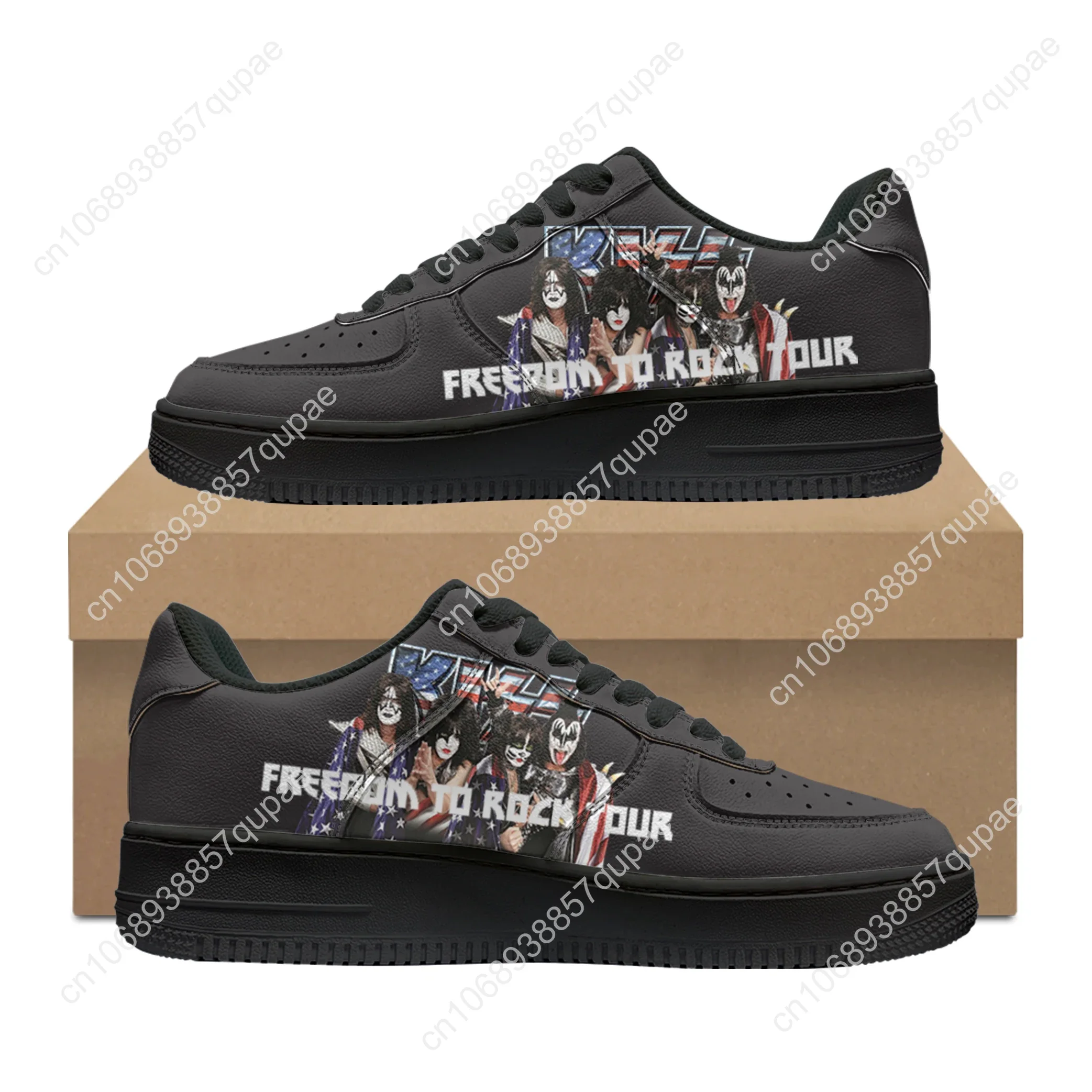 Kiss Heavy Metal Rock Band Music Shoes Air Basketball Me Mens Womens Running Sports Flats Force Sneakers Mesh Custom Made Shoe