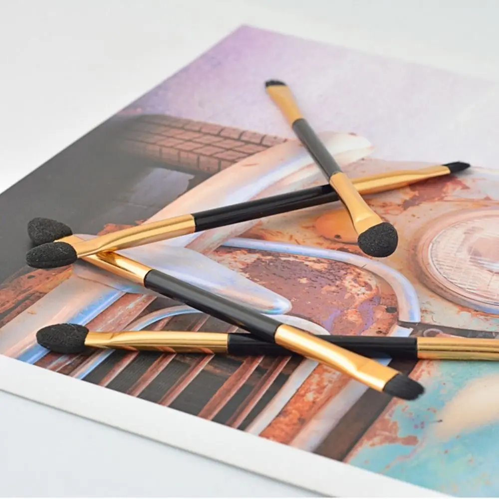 10PCS Lidschatten Pinsel Doppelseitige Lidschatten Pinsel Eyeliner Applikatoren Langen Griff Auge Schwamm Stick Lip Augenbraue Make-Up-Tool