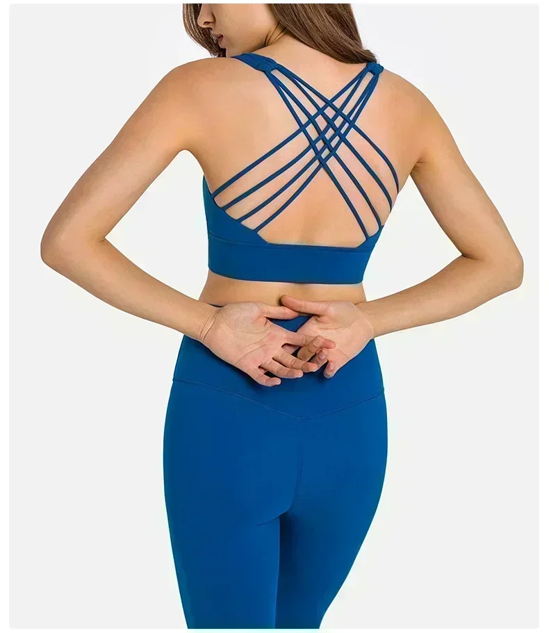 Лимонный женский спортивный бюстгальтер для фитнеса с защитой от пота, женский бюстгальтер для йоги, противоударный укороченный топ с перекрестной спинкой, спортивный бюстгальтер для тренировок в тренажерном зале