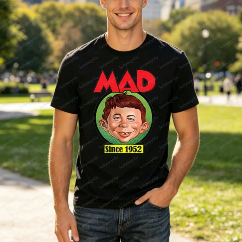 American Retro Comic MAD Magazine Classic Figure Sin 1952 Graphic T Shirt Unique Daily Top for Comic Fans