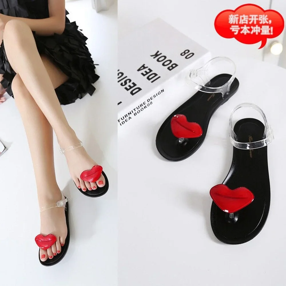 Ladies 2026 European Popular Home Shoes Korean Flat Sandals Flat Shoes Beach Jelly Sandals  jelly sandals for women
