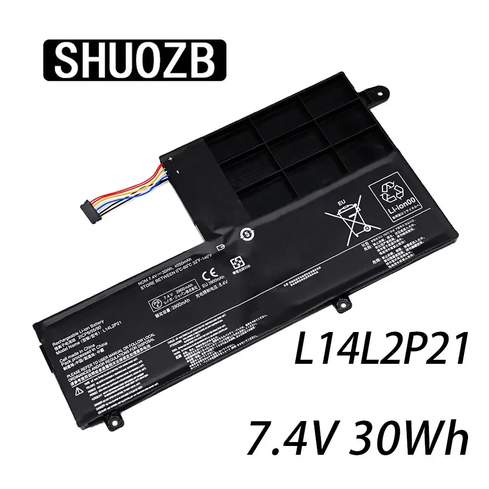 SHUOZB L14L2P21 Laptop Battery for Lenovo Yoga 500-14ISK 300S-14ISK S41-70 S41-75 S41-70AM-IFI S41-35 L14M2P21 2ICP6/54/90 7.4V