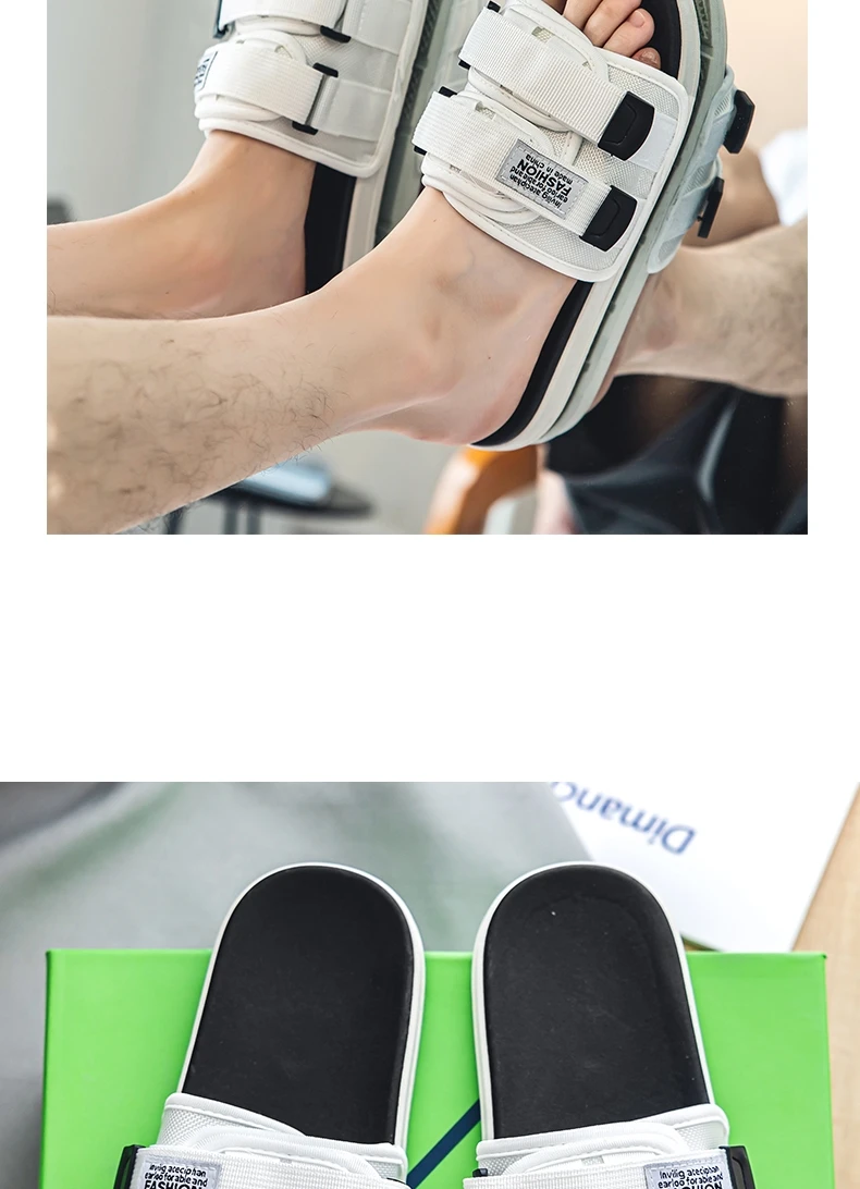 Herren Outdoor-Hausschuhe, für den Innenbereich, lässige Hausschuhe, rutschfest, weicher Boden, Hakenschlaufen-Hausschuhe, modische Strand-Sommersandalen, Flip-Flop – Detail 11