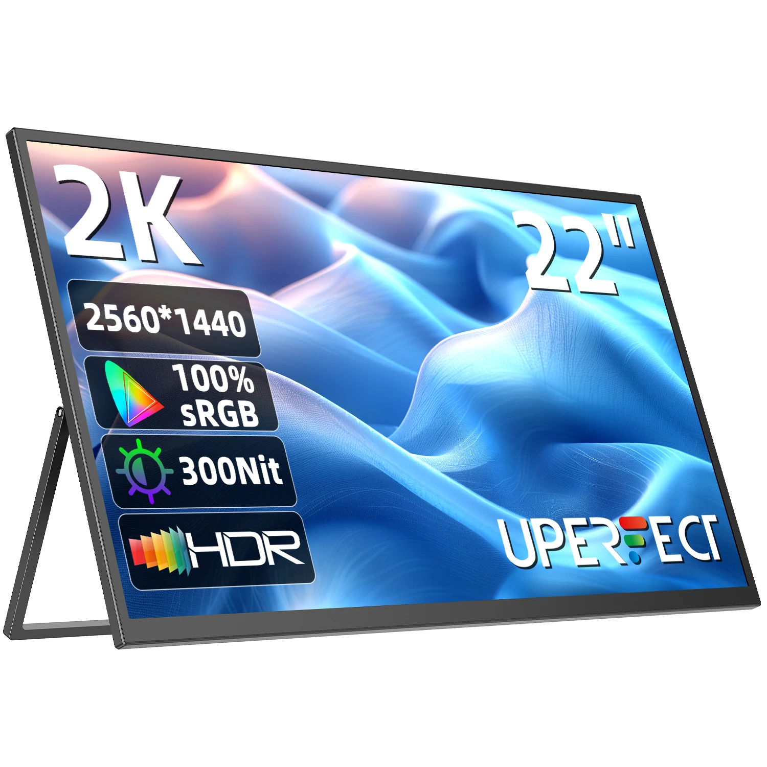 

UPERFECT UMax 22 Компьютерный дисплей 22-дюймовый монитор 2K 1440P 100% sRGB IPS-экран с подставкой для ноутбука Mac Phone PS5 Игровая консоль