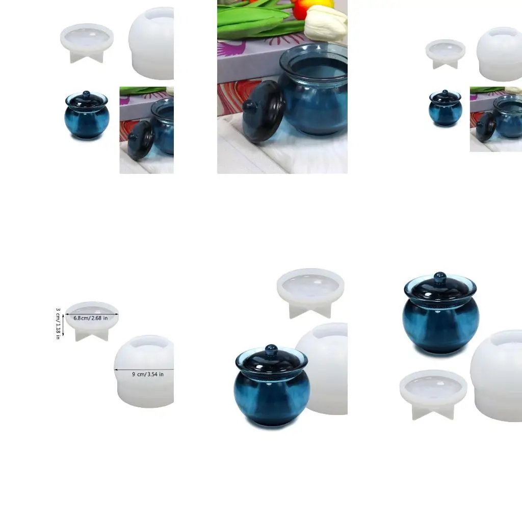  Resin Molds Silicone Jar Molds Ashtray Mold Jar Shaped Jewelry Storage Box Mold Silicone Resin Mold Storage Bottle Molds