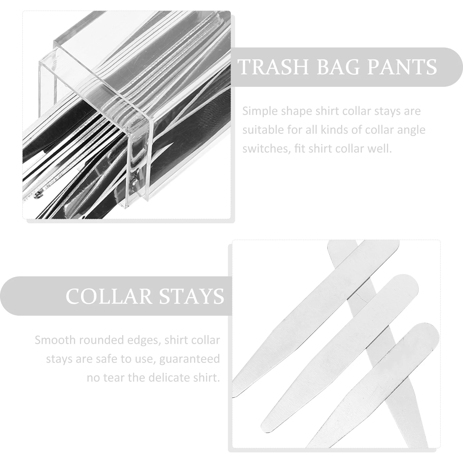 

36pcs Collar Stays Metal Inserts Dress Shirts Mens Smooth Edges Safe Use Daily Collar Stays Professional Appearance