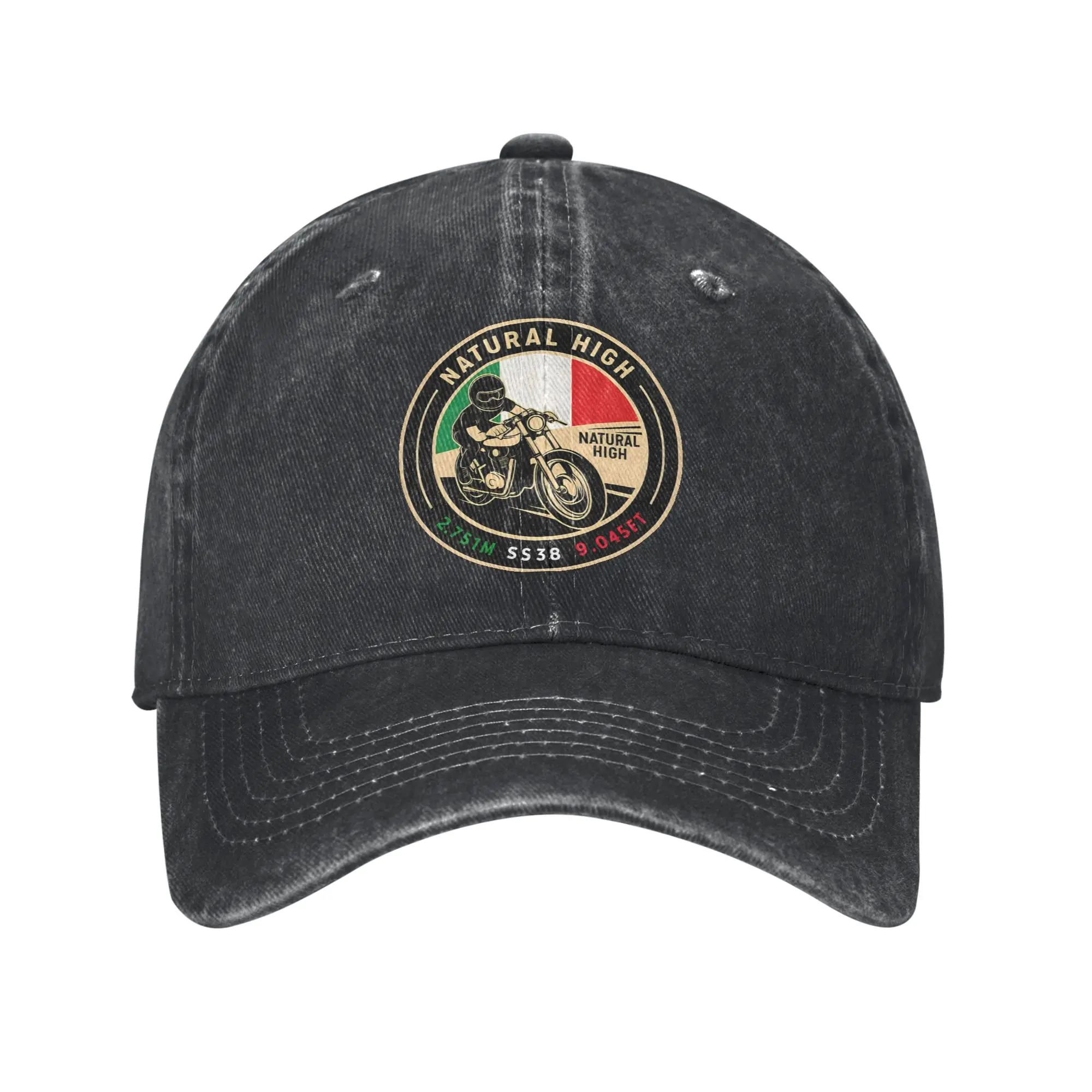 Unisex Stelvio Pass Motorcycle Badge  Cap Headwear Baseball Caps Classic  Trucker Hat Adjustable