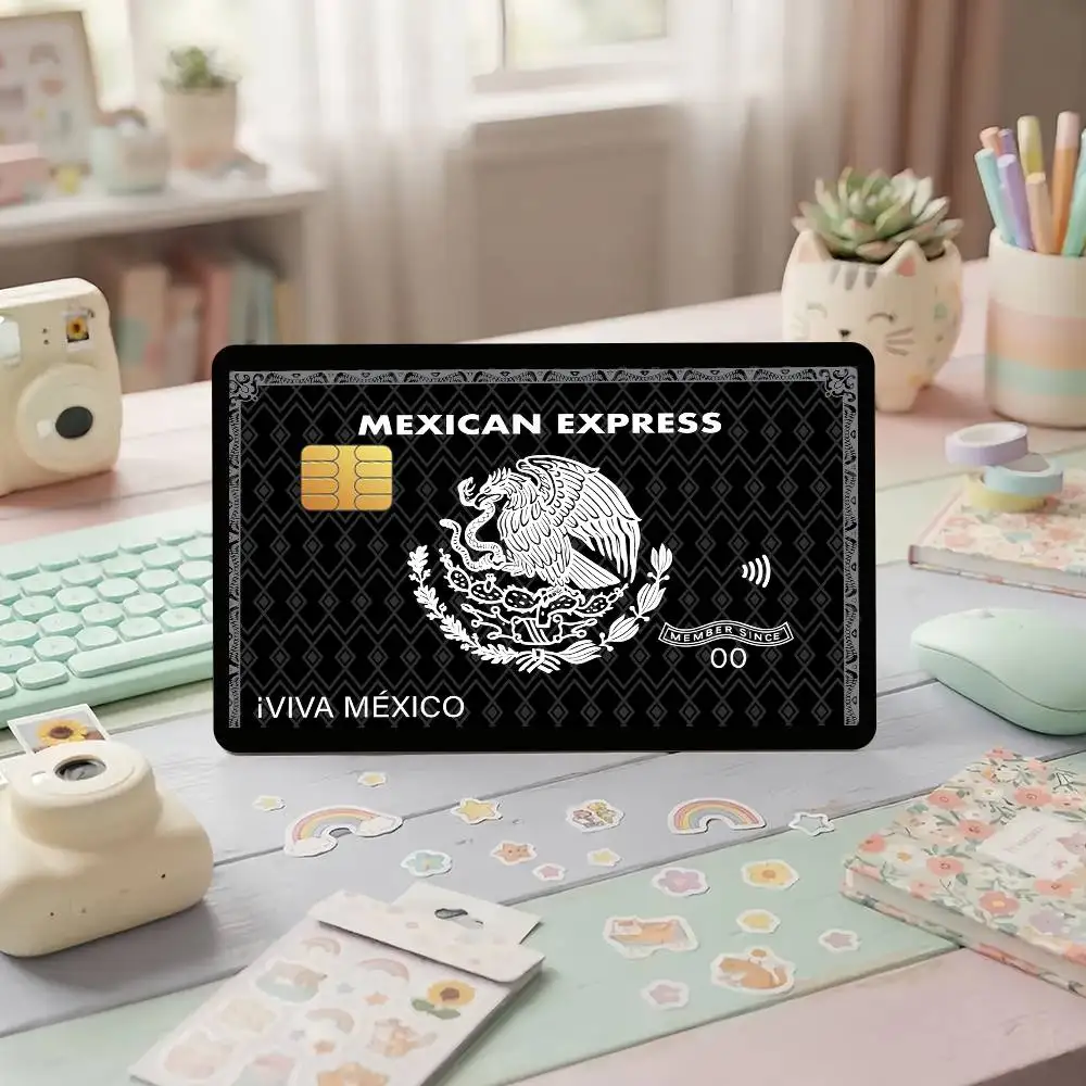 Fashion M-Mexican E-Express-S Credit Card Public Transportation Cards Protective Sticker Waterproof Card Face Decoration 4PCS