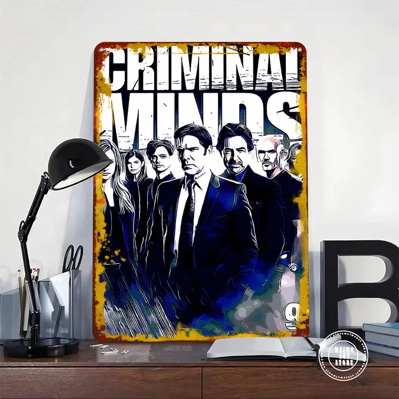 Criminal Minds 15 Tin Plaque Poster Customized Wall Art Retro Vintage Metal Signs for Man Cave Aesthetic Decoration Room Decor
