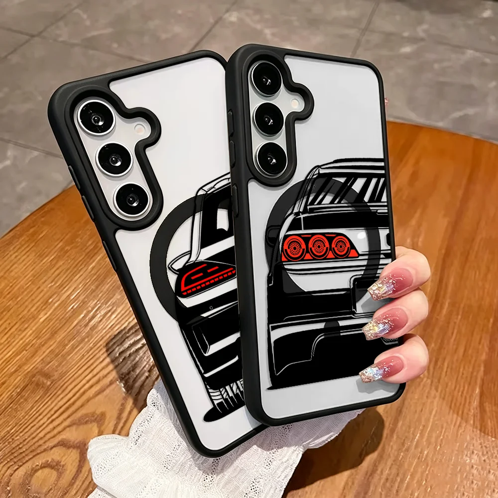 Phone Cover Magsafe Case for Samsung Galaxy A57 A37 A56 A54 A55 A35 A16 A15 A25 F17 A26 A17 A27 M17 A36 Luxury Cool Car