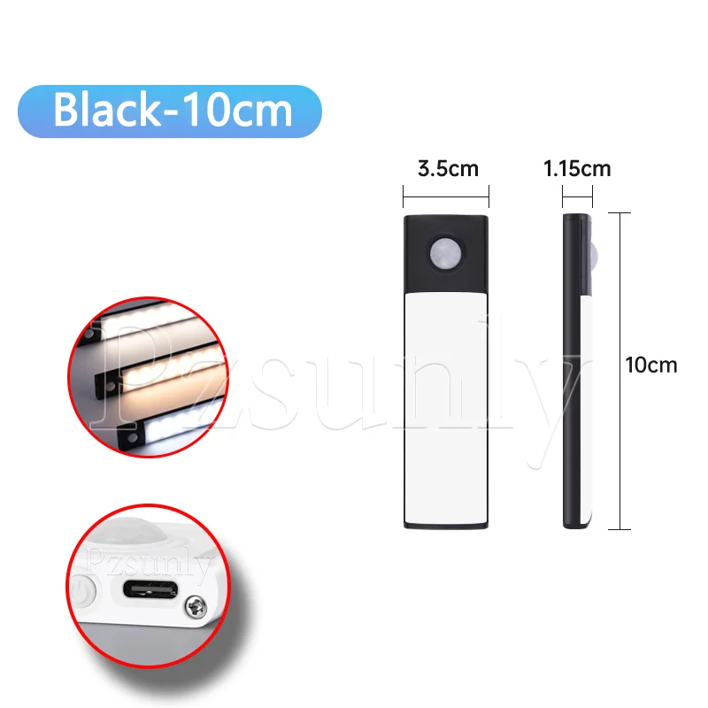 Nachtlampje LED Kast Licht USB Oplaadbare Bewegingssensor Licht Geschikt Voor Keuken Garderobe Kast Verlichting 30 cm/40 cm/50 cm