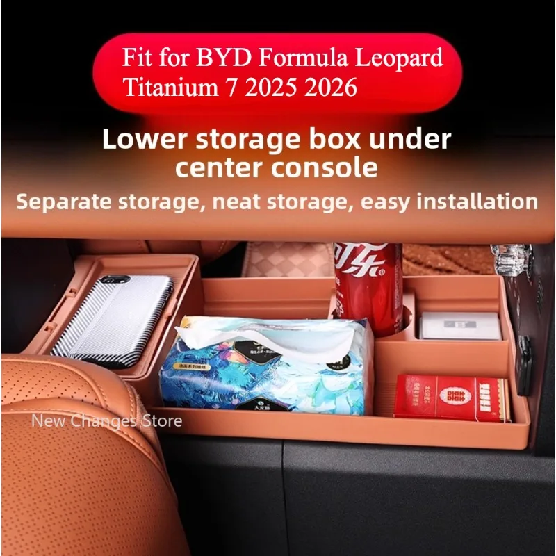 

For BYD Formula Leopard Titanium 7 2025 2026 Wireless Silicone Pad Central Control Storage Box Interior Upgrade Parts