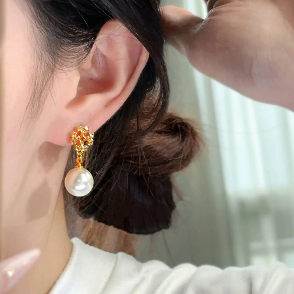 خمر اللؤلؤ الفرنسي الأذن الكفة شخصية الربط النمط الغربي القرط أنيقة اللؤلؤ مزين كليب على الأقراط