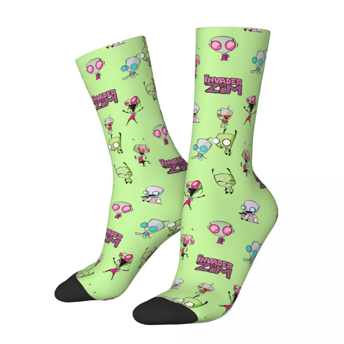 Cool Invader Zim Gir Cartoon Football Crew Socks Science Fiction Super Soft Long Accessories Christmas Gift Idea for Women Men