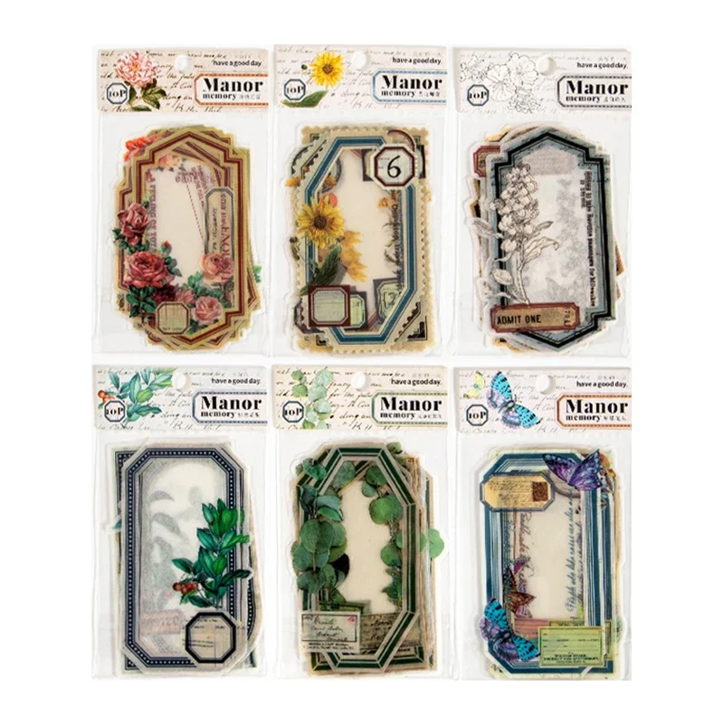 Journamm 10pcs/pack Creative Collage Sticker for Junk Journal DIY Scrapbooking Aesthetics Stationery Frame Decor Craft Stickers