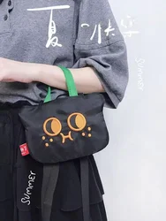 귀여운 고양이 디자인 패치워크 크로스바디 백 여성용 여름 2024 젊은 스타일 휴대폰 가방 부드러운 폴리에스터 안감
