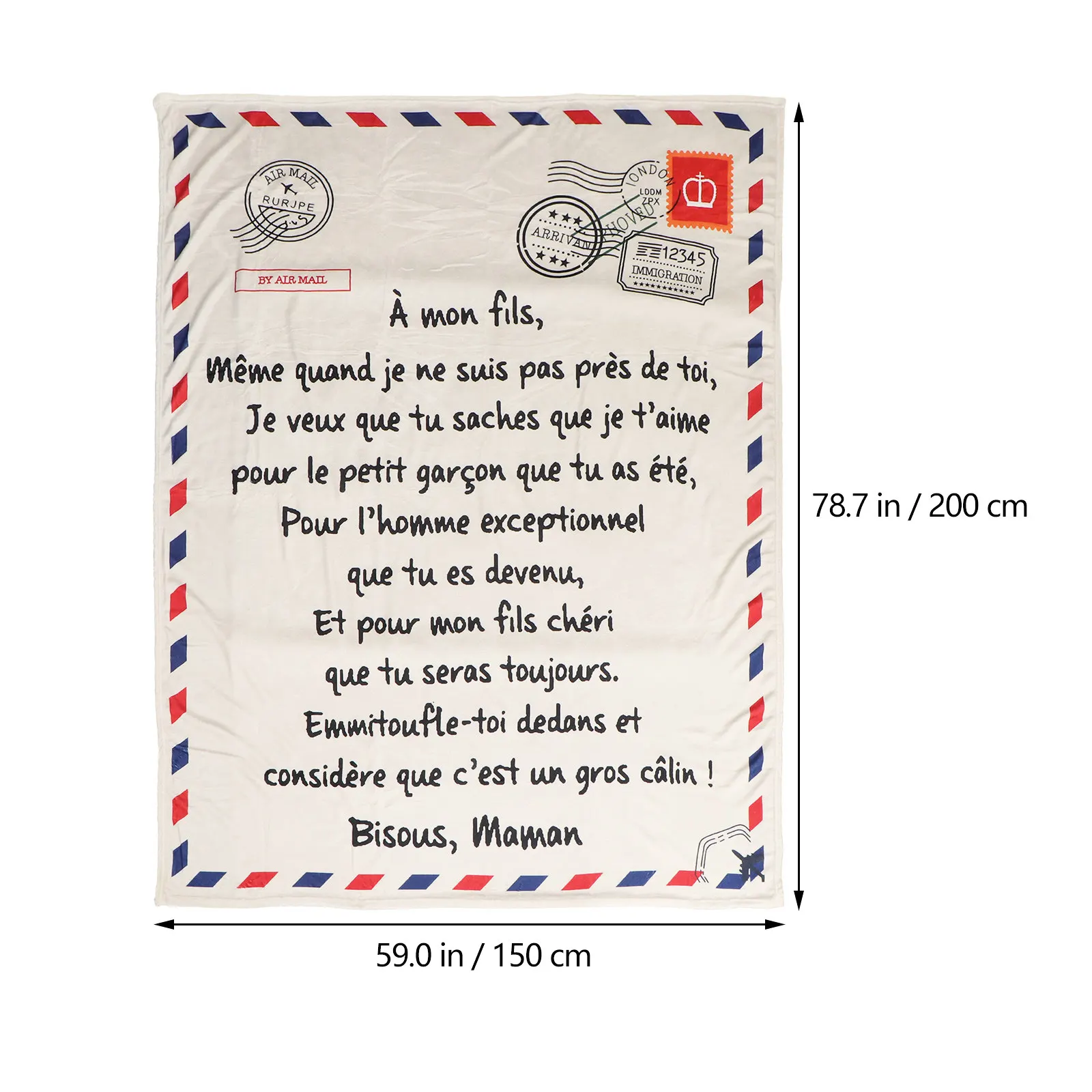 1Pcs Letter Style Warm Flannel Blanket for Bed Couch Movie Theater Park Indoor Outdoor Use Winter Gift Comfortable Breathable