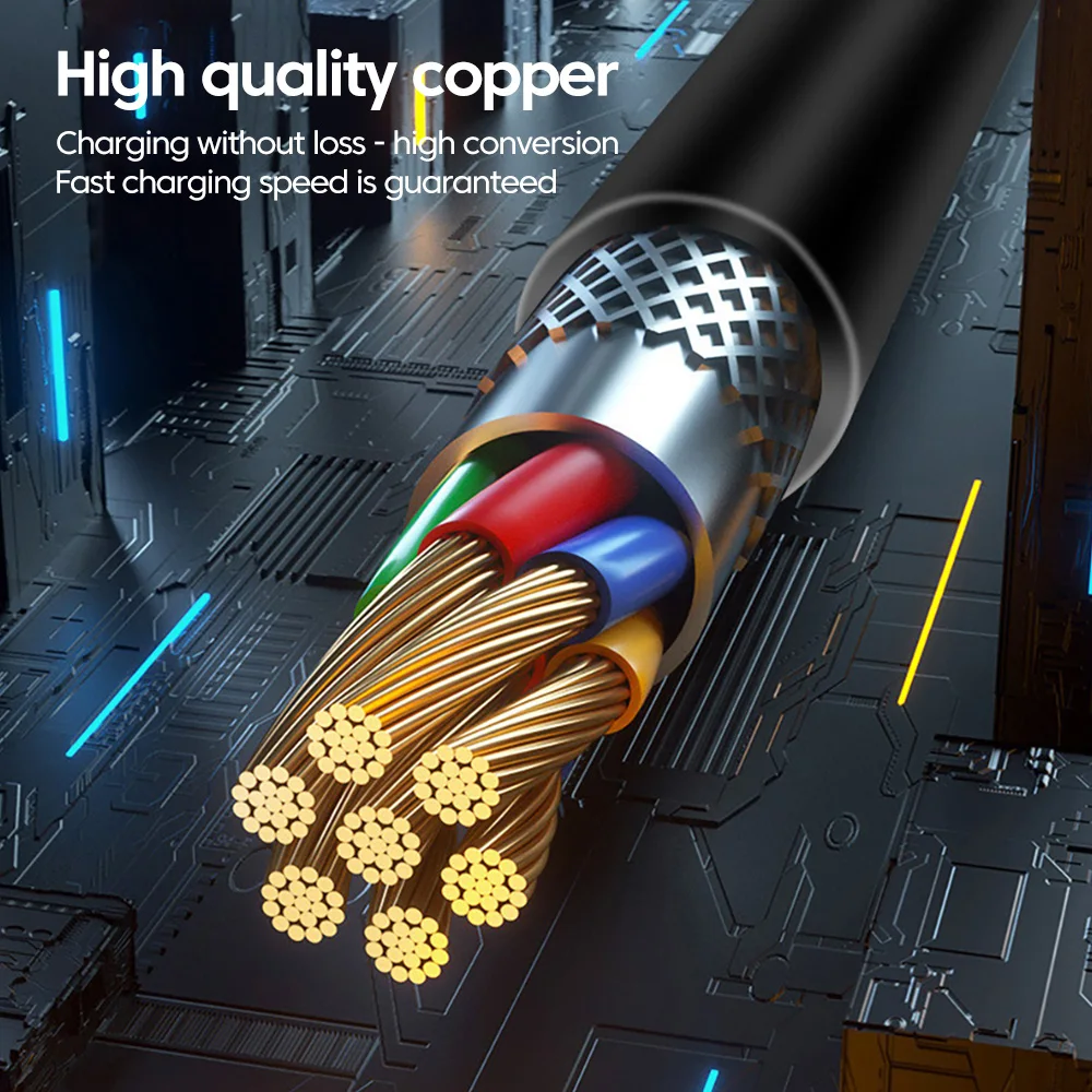 60w Cable Dual Type C Fast Charging Data Transfer Spring Cable For iPhone 15 Pro Max Xiaomi Samsung Huawei Cellphone Accessories