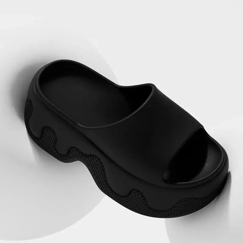 Chunky Plateau-Keilabsatz-Slipper für Damen – Sommer 2026 – Eiscreme-Sandalen mit superhohem Absatz – Leichte EVA-Slides für Frauen – Rot – Detail 8