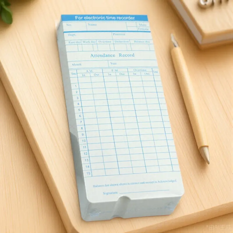 

100 Sheets Time Attendance Recording Card Employee Daily Time Records Paper Easy to Use Office Stationery Timecards Weekly
