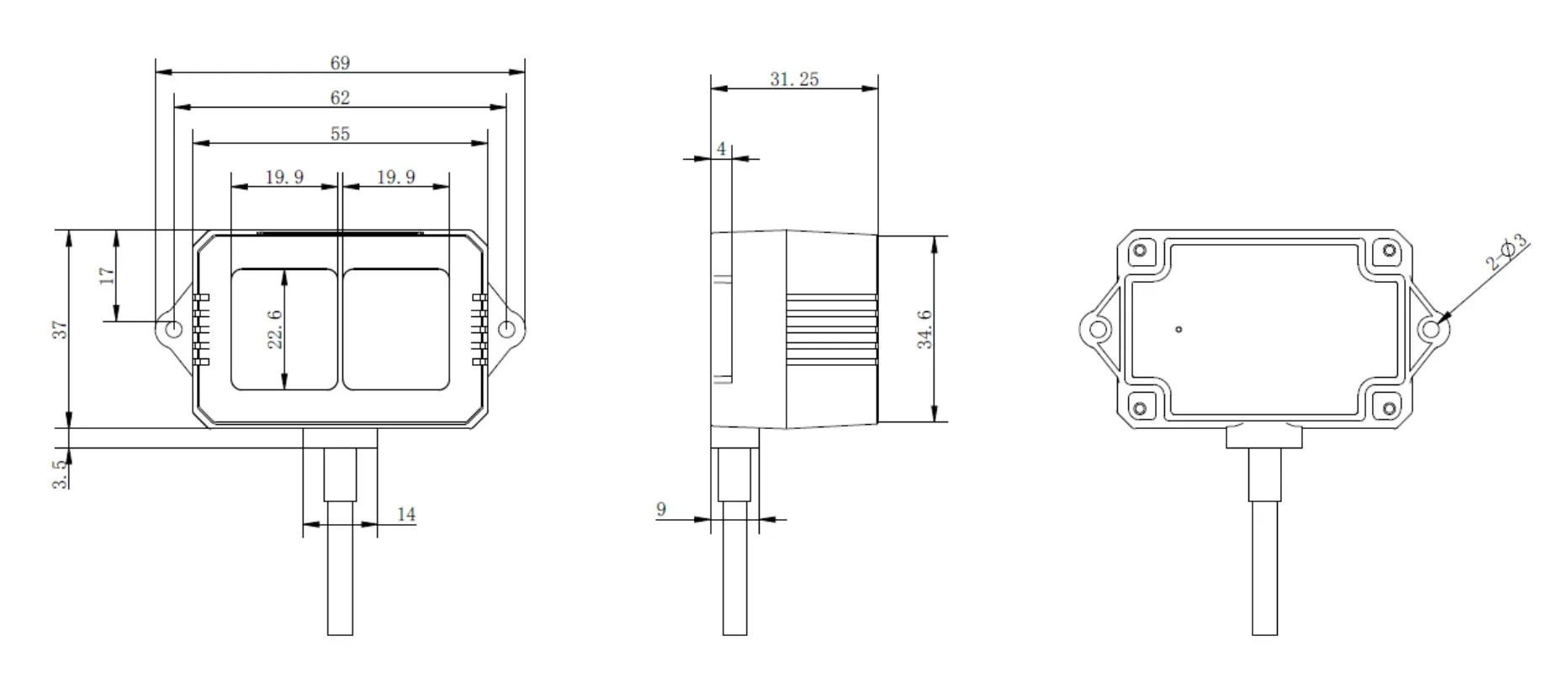 Benewake TF02-i LiDAR-Sensor 40 m Einzelpunkt-Entfernungsmodul mit mittlerer Reichweite IP65 RS485/CAN für Pixhawk Arduino Drones Robotics