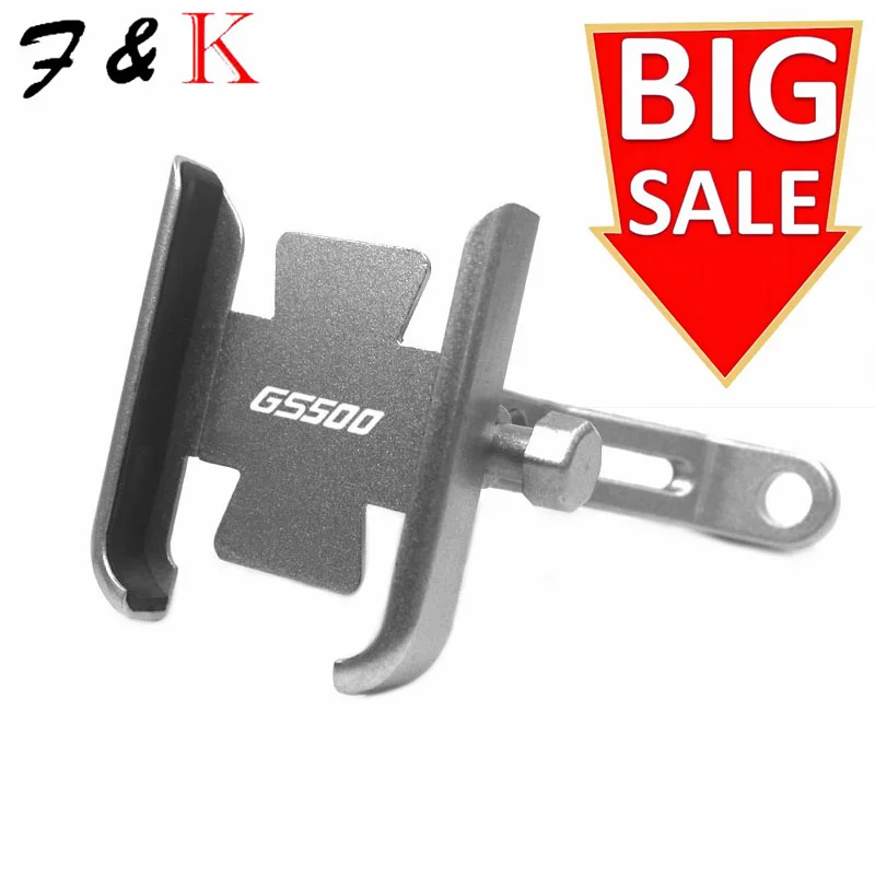 FOR GS500 GS500F  GS 500 GS 500F All Years Motorcycle Handlebar Rearview Mirror Mobile Phone Holder GPS Stand Bracket