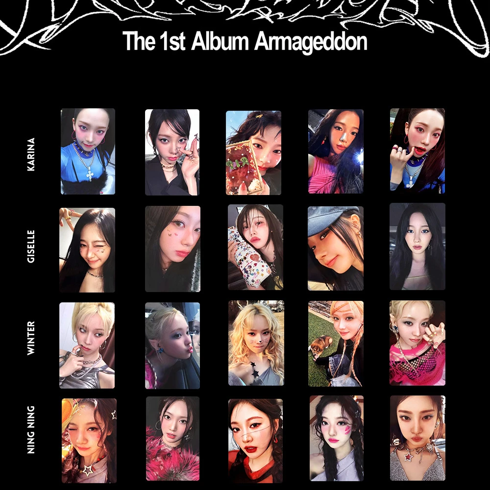 

5Pcs/Set KPOP Album Armageddon Postcard Karina Giselle Winter NINGNING Personal Photo Card Two-Sided Lomo Cards Fans Collection