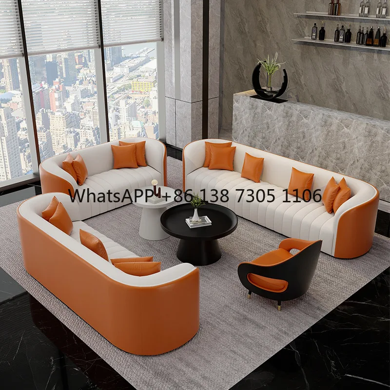 

Light luxurybeauty salon hotel lobby style sofa chair sales office reception business reception office desk and chaircombination
