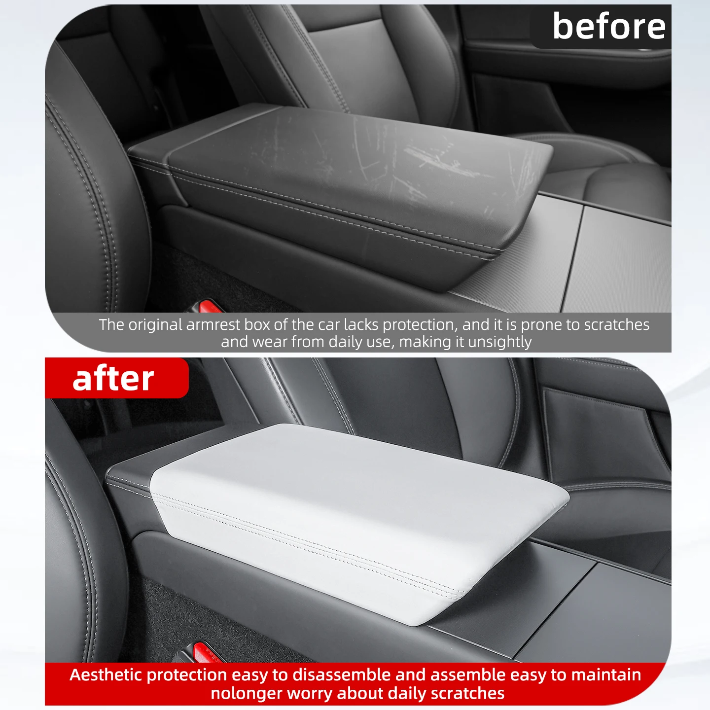 For Tesla Model YL 6 Seats Armrest Box Protect Cover Center Console Anti-Scratch 2026 Automotive Interior Accessories