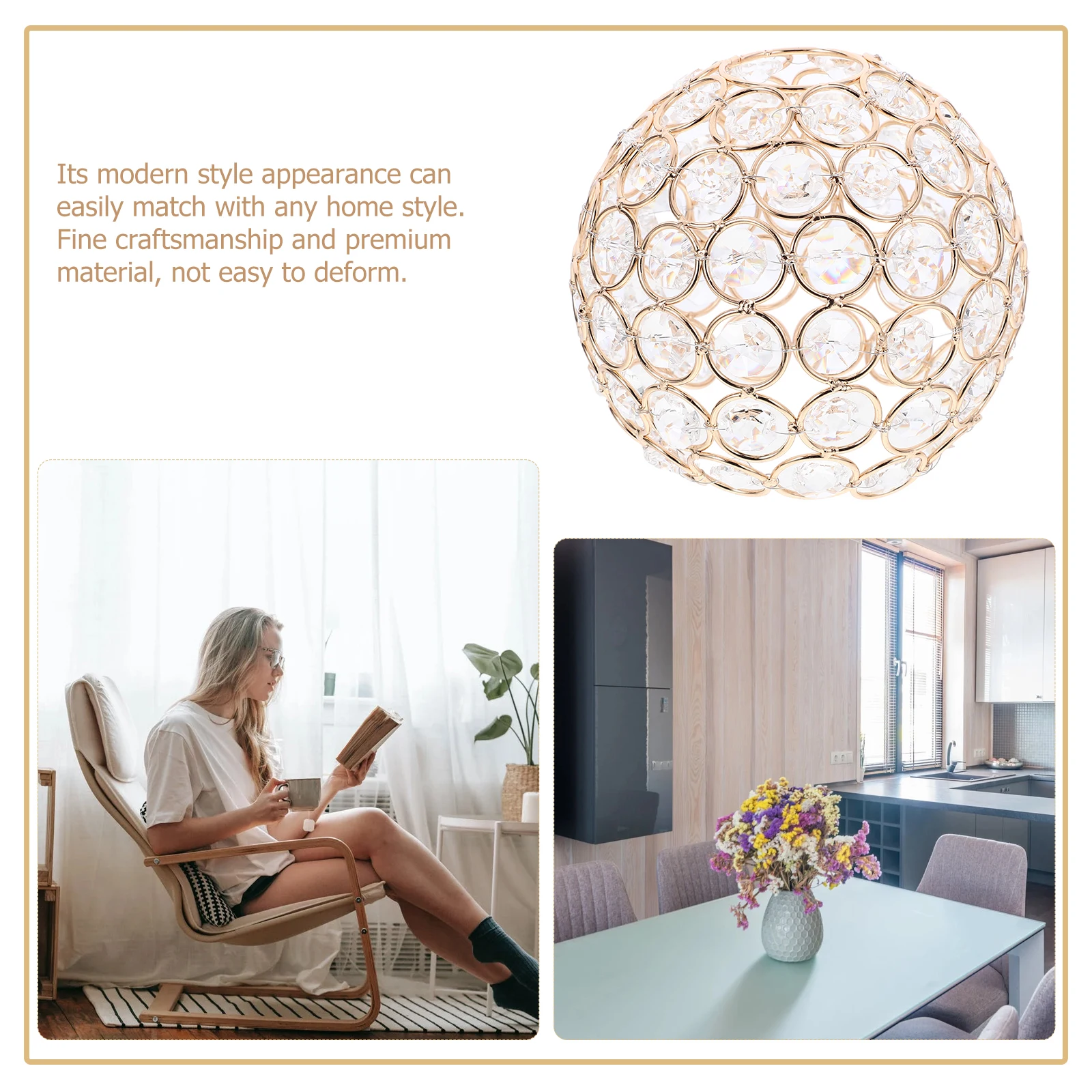 

Прочный хрустальный абажур, золотой потолочный светильник, креативный стильный вид, тонкая работа, красивый дизайн поверхности