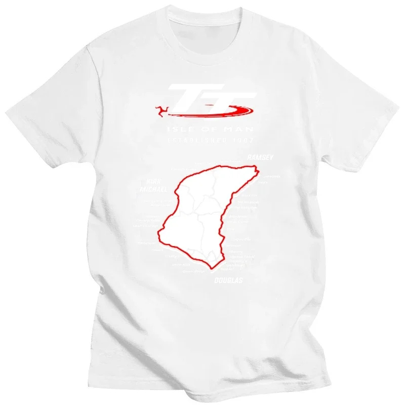 Cool Isle of Man TT Map T Shirts Pure Natural Cotton Man's Clothing Women's 2026 Summer T-Shirt Car Racing Enthusiast T-shirt
