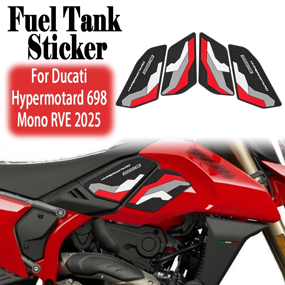 

For Ducati Hypermotard 698 Mono RVE 2025 New Motorcycle Tank Traction Pad Anti Slip Sticker Gas Knee Grip Protector accessories