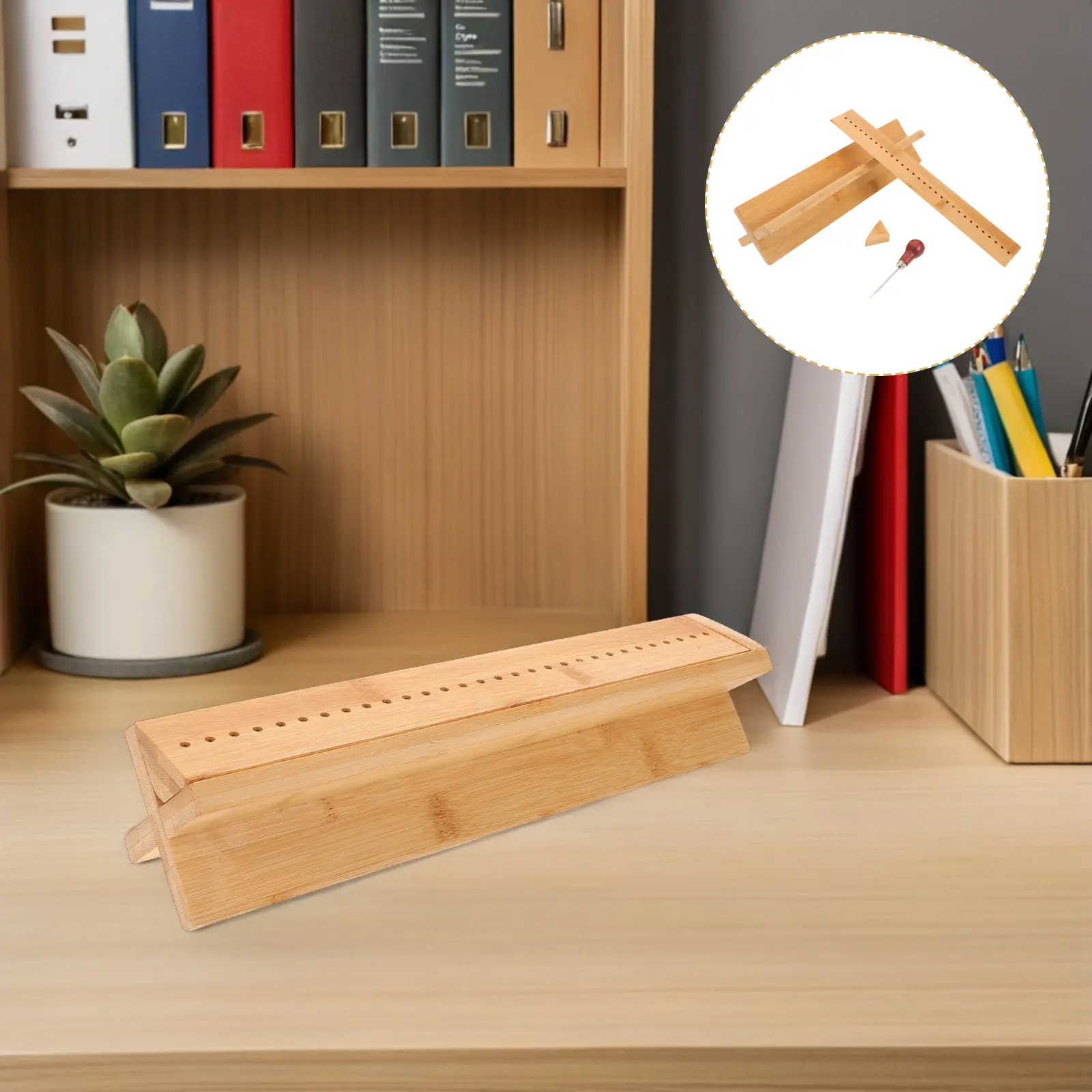 wood-book-binding-cradle-with-awl-and-piercing-guide-for-diy-bookbinding-supplies-precision-hole-punching-tool-kit-for-craft