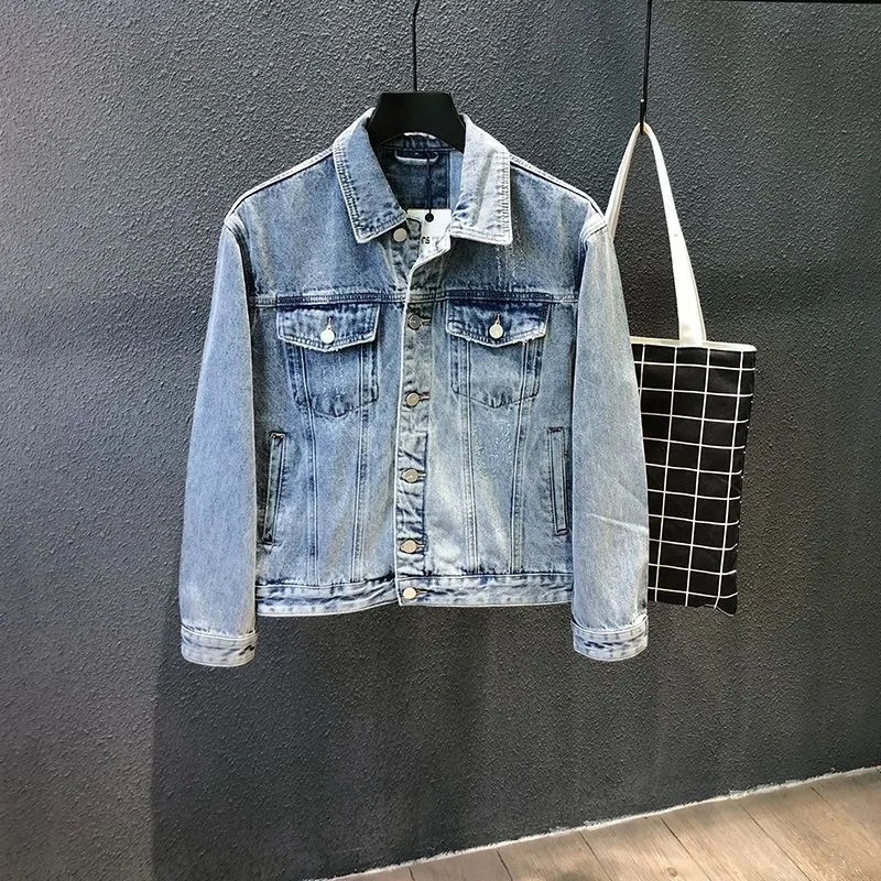 Hip Hop Tiger Head Embroidered Denim Jacket Men 2026 Spring New Streetwear Fashion Brand Coats Sequin Slim Fit Jean Jacket Men
