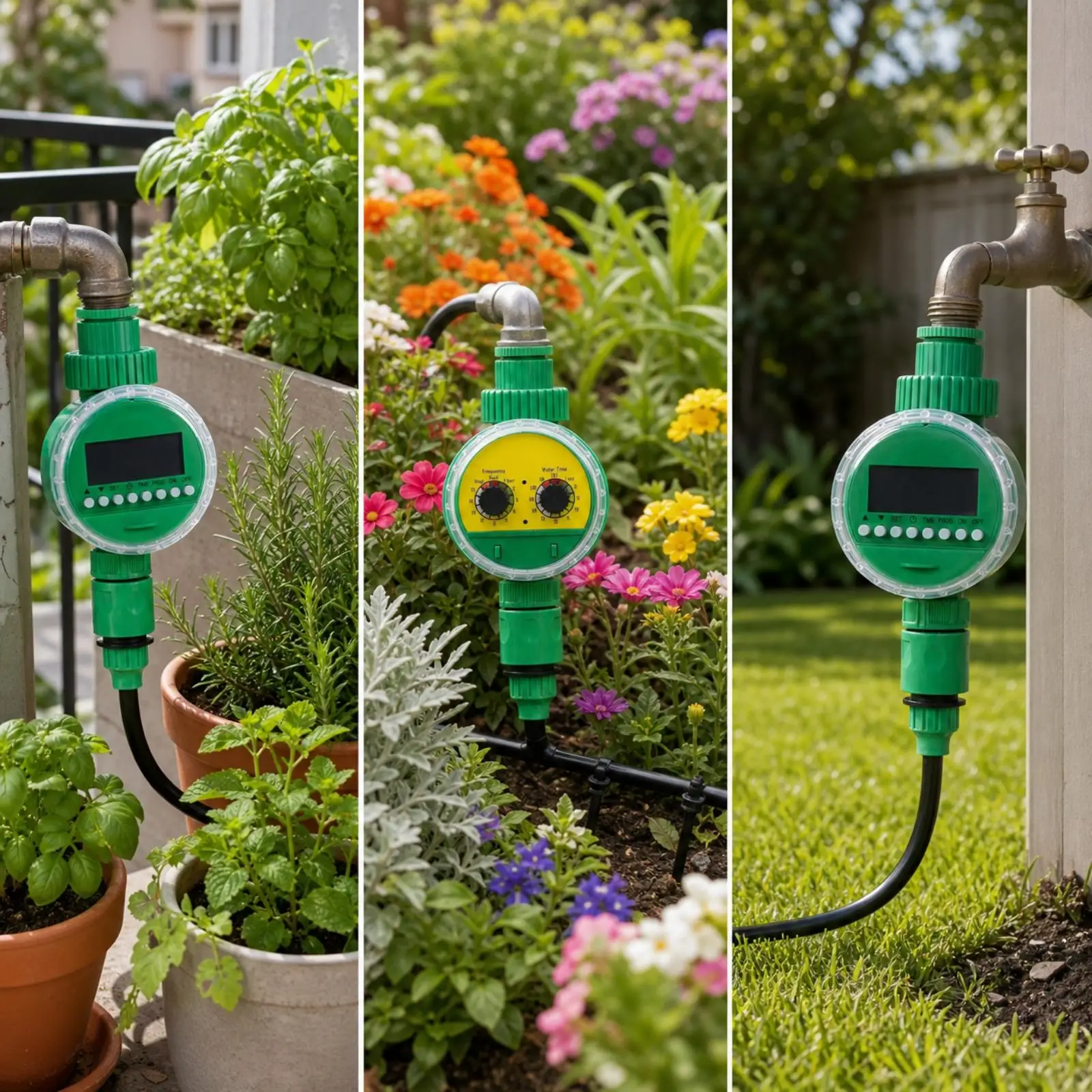 Automatic Watering Timer Inline Garden Watering Timer Timed Irrigation Controller with Threaded for Gardeners, Homeowners, Lawn